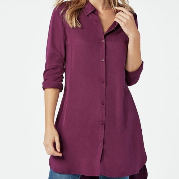 Tops - Purple Button Down Tunic